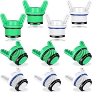 10 Pieces NPT Plug Male Thread Plugs and Caps Hose Cap Garden Hose Plug Green RV Water Line Fittings Garden Hose Parts and Connectors White Garden Irrigation Tubing Stopper Drain Plug for Garden