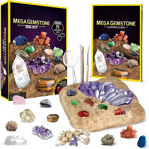 Gemstone Dig Kit-dig and discover gem stone crystal dig set child educational toys crystal mining ki