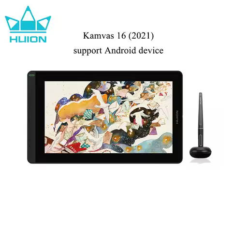HUION Kamvas 16 Graphics Drawing Tablet with Screen Full-Laminated 15.6 Inch Pen Display Battery-Fre