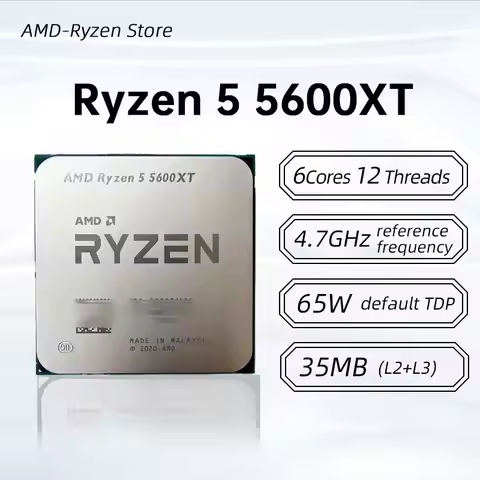 Amd Ryzen 5 5600Xt Cpu Processor 3.7Ghz 6-Core 12-Thread 32Mb Socket Am4 New