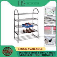 Stainless Steel 4 Tier - 5 Tier / 4 Bars Shoe Rack - HIGH QUALITY / MODERN