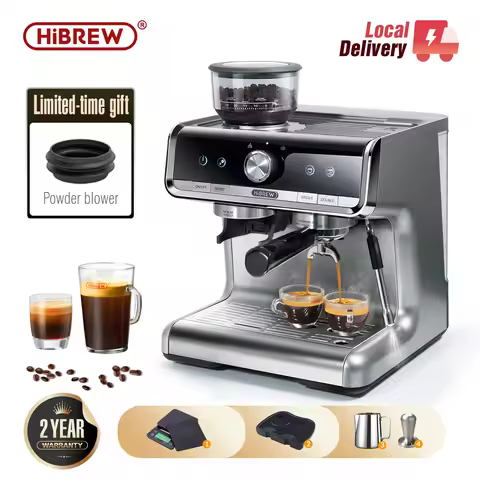 HiBREW Barista Pro 20Bar Bean to Espresso,Cafetera Commercial Level Coffee Machine with Full Kit for