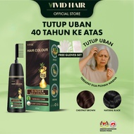 【TUTUP UBAN 40 TAHUN KE ATAS】400ml Ginger Hair Dye - Colouring Chestnut Brown, Natural Black