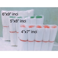 KANTONG PLASTIK TALI TRANSPARAN 5X8 CM SPORE