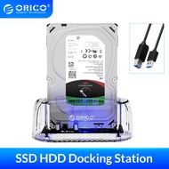ORICO HDD Docking Station 3.5 Inch Transparent HDD Docking Station SATA to USB 3.0 5Gbps Hard Drive Docking Station Support 2.5/3.5 HDD Adapter