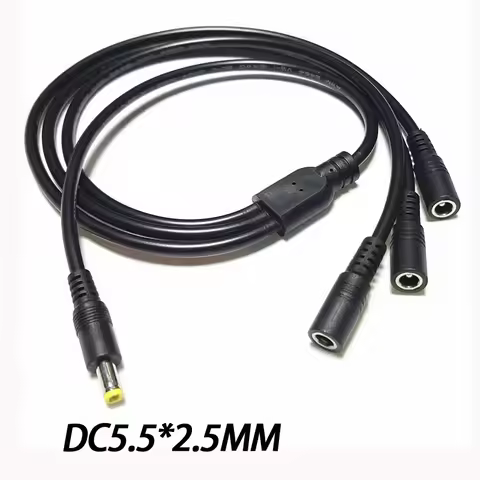 DC5.5*2.5MM Splitter 1Male to 3Female Spliter cable For Charging adapter Power Cord All Copper 18AWG