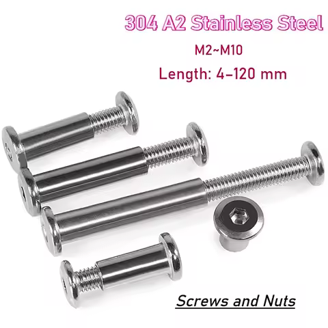 M2 M3 M4 M5 M6 M8 M10 304 A2 Stainless Steel Flat Hexagon Socket Head Furniture Rivet Connectors Ins