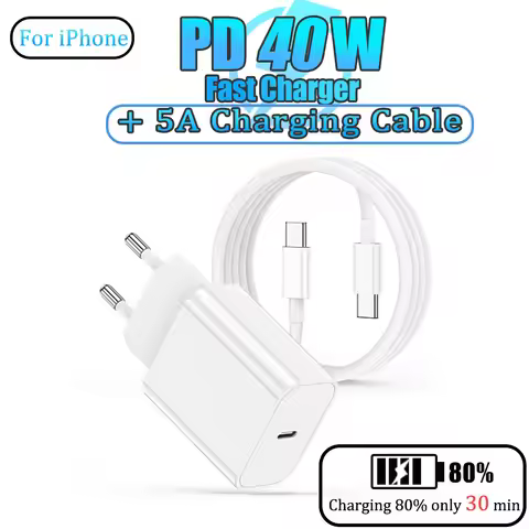 PD 40W For Apple Fast Charger For iPhone 17 16 15 14 13 12 11 Pro Max 5A Type C Quick Data Charging 
