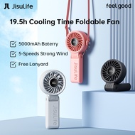 JisuLife Handheld Fan Life7 Portable Mini Fan 5000mAh Foldable USB Fans with 5 gears strong wind qui