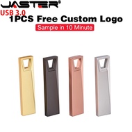 JASTER Free Logo Custom Usb 3.0 128GB Metal Trapezoid Thumbdrive 64GB Customised Gifts Thumbdrive 32GB Laser Engraving Flash Drive 16GB Key Chain Thumb Drive 8gb Sandisk Usb 4gb