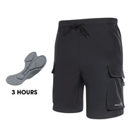 Santic Cycling Shorts Men Cargo Pants for Cycling 4D Padding Road Bike MTB Shorts Breathable Quick D
