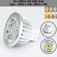 Feidiao/RR Lampu Mentol LED 12V G5.3 3W/4W MR16 LED Bulb (3x1W / 4x1W)