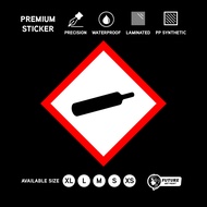 GHS Gas Cylinder Sticker Safety Label | Compressed Gas Chemical Hazard Warning Sign | Workplace Comp