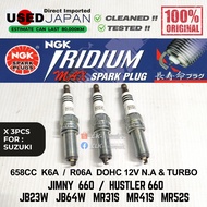 USED Japan NGK Iridium MAX Spark Plug - Suzuki 660 K6A R06A N.A Turbo DOHC 12V for Jimny Hustler JB2