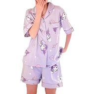Oxsioeih Kawaii Pajamas For Women Two-Piece Set Cute Cartoon Girls Pajamas Pants Cardigan Sleepwear 