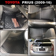 พรมปูพื้นรถยนต์ 6D TOYOTA PRIUS พรม6D สีดำล้วน เข้ารูป เต็มคัน 3ชิ้น