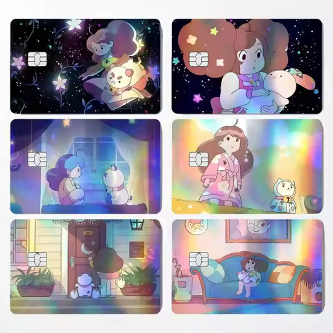 Bee And Puppycat Anime Card Skin Sticker For Debit Credit Card Laser Reflective
