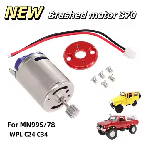 370 Brushed 10T High Speed Motor With Motor Mount Mounting Screws For Mn99s Mn78 Wpl C24 C34 Rc Craw