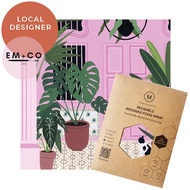 Pink Singapore Shophouse / Minimakers beeswax wrap / cling wrap alternative/ wax paper/ eco-friendly/ reusable/ zero was