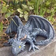DANILO1 Black Dragon Sculpture, Large Size Resin Dragon Ornaments, Collectible Statue Gothic Home St