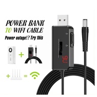 COD Powerbank To Wifi Router Modem USB Booster Charging Cable 1 Meter DC 5V to 9V 12V Power