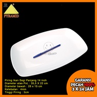 PYRAMID 1PCS Piring Keramik Piring Restoran Ikan Oval Polos 12in 14in 16 in Dan 18in