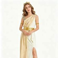 Athena Greek Goddess Costume, Medieval Ancient Egyptian Cleopatra Long Dress, Halloween Performance 