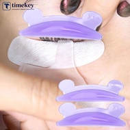 TIMEKEY 4 Pairs Self Adhesive Eyelash Perm Silicone Pad Bear Shape Reusable Eyelash Perm Rods 3D Eye