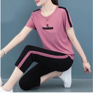 夏天女套裝 casual outfit set for woman short sleeve fashion korean style woman set