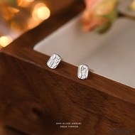 < Porabella > S999 Pure Silver Earrings Lucky Fortune New Year Text Pierced Fashion Earring