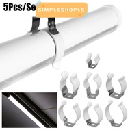 SIMPLESHOPLS 5Pcs Spring Terry Clip, Clamp Holders Base Tool Lamp Tube Clip, With Rubber Protection 