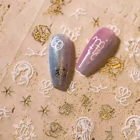 Gold Twelve Constellation Totem Girl Star Scorpio Capricorn Pisces Gemini Cancer Leo Virgo Libra Nai