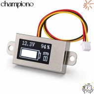 CHAMPIONO Voltage Capacity Meter, OLED Display Adjustable Battery Level Meter,  Dual Display Optiona
