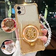 【 Shockproof 】Case for iPhone 11 pro max phone case 3D Wealth Bracket new bracelet softcase