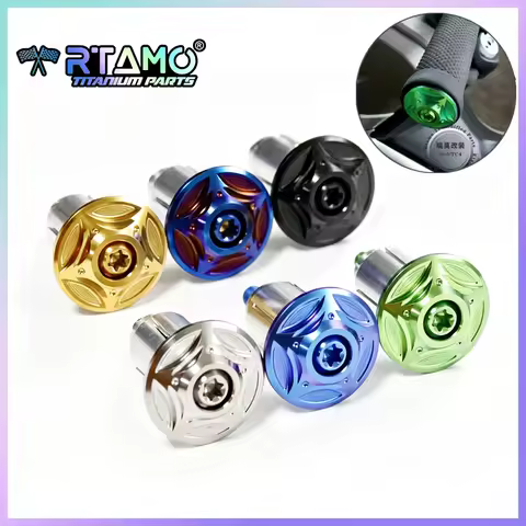RTAMO Gr5 Titanium Handle Bar End with Bolts for Motorcycle Modification