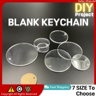 Blank Keychain Acrylic Transparent For DIY Clear Circle Discs Round Acrylic Keychain Blank Keychain 