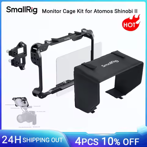SmallRig Monitor Cage Kit for Atomos Shinobi II, with Sunhood and & USB-CCable Clamp and Screen Prot
