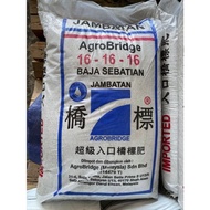 ( 1 KG ) [100% Original] Baja Agrobridge NPK 16-16-16 / Cap Jambatan Fertilizer / Baja Subur / Baja 