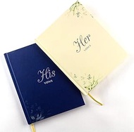 2 pcs Vow Books, Vow Books for Wedding with 40 Pages, hardcover Vows Book His and Hers, Elegant Wedd