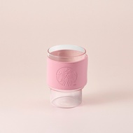 Starbucks Pink Glass Mug with Sleeve 14oz