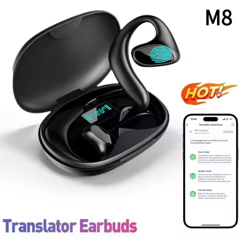M8 Language BT Translator Earbuds Bluetooth Headset That Supports Translation into 144 Languages Onl