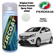 [Perodua Ivory White W09] Touch Up Paint VIRCOAT Tin Spray Ideal Original Color 2K Car Paint| Cat Ba