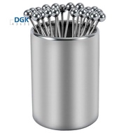 20PCS Metal Cocktail Picks with Holder Kit, Stainless Steel Cocktail Picks, Reusable Cocktail Skewer