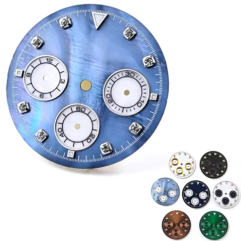 29.5mm MOP Texture Watch Dial Diamond Arabic Markers Racing Chronograph No logo For Seiko Daytona VK