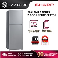 Sharp 280L 2 Door Refrigerator SJ285MSS AG CU NANO Deodoriser | Peti Sejuk Sharp Peti Ais Sharp 2 Door Fridge Sharp Refrigerator