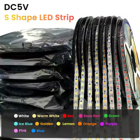 DC5V S Shape LED Strip 2835 SMD 6mm Width 120LED/m Flexible Foldable For Separation Neon Light DIY N