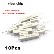 10pcs 5W 10W 20W  5% Cement Resistor Power Resistance 0.01R 0.1R 0.22R 0.33R 0.47R 0.5R 1R 2R 2.2R 4