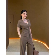 CQ Set 2 Pieces The Fabric Is Beautiful. Anyone Who Likes It Without Showing Off Their Shoulders But