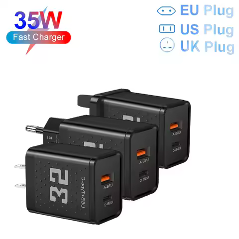 PD 35W USB C Fast Charging For iPhone 11 12 13 14 15 Pro Max Type C Charger Quick Charges Adaptor Fo