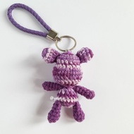 UNGU GANTUNGAN KATUN Purple Bearbrick Amigurumi Bag Charm Milk Cotton/Purple Bearbrick Knitted Doll Bag Hanger Milk Cotton